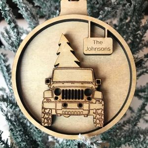 Jeep Christmas Ornament Personalized, NWT